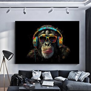 Soyut Graffiti Maymun; Komik Gorilla Duvar Sanatı; Renkli Şempanze Kanvas Dekor; Renkli Maymun Poste 90x150 cm