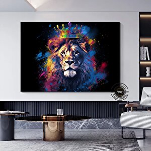 Graffiti Aslan Kanvas Baskı; Soyut Aslan Posteri 40x60 cm