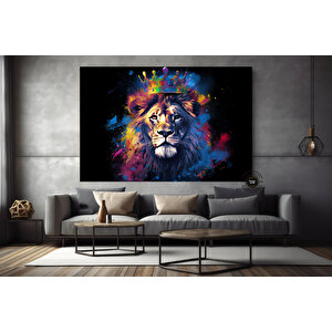 Graffiti Aslan Kanvas Baskı; Soyut Aslan Posteri