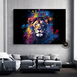 Graffiti Aslan Kanvas Baskı; Soyut Aslan Posteri