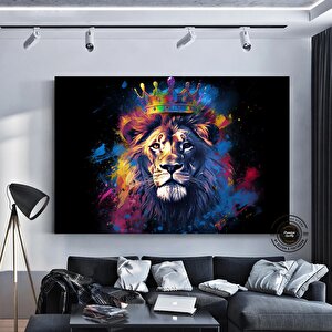 Graffiti Aslan Kanvas Baskı; Soyut Aslan Posteri