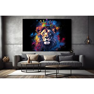 Graffiti Aslan Kanvas Baskı; Soyut Aslan Posteri