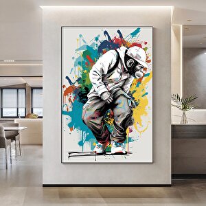 Renkli Maymun Baskısı, Soyut Sanat, Renkli Kanvas Tablolar, Graffiti Sanat Kanvası 80x120 cm
