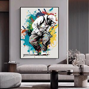 Renkli Maymun Baskısı, Soyut Sanat, Renkli Kanvas Tablolar, Graffiti Sanat Kanvası 80x120 cm