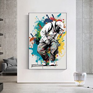 Renkli Maymun Baskısı, Soyut Sanat, Renkli Kanvas Tablolar, Graffiti Sanat Kanvası