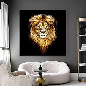 Aslan Duvar Sanatı; Aslan Kanvas Sanatı; Hayvan Duvar Sanatı; Kanvas Duvar Sanatı; Modern Duvar Sana 120x120 cm