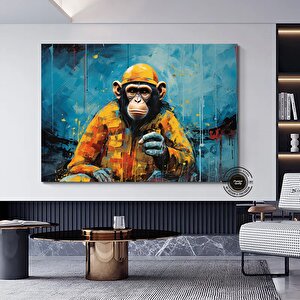 Soyut Grafiti Maymun; Komik Goril Duvar Sanatı; Renkli Şempanze Kanvas Dekoru; Grafiti Maymun Sanatı 30x40 cm