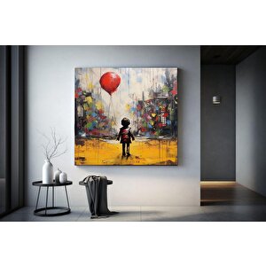 Banksy Balonla Uçan Çocuk Kanvası, Duvar Dekoru Posteri