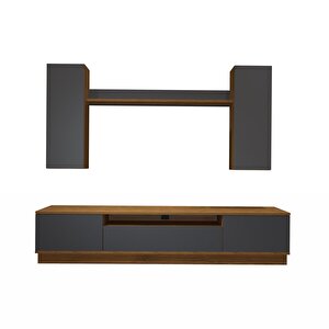 Trio 5ds Mdf Tv Ünitesi Tv Sehpası - Pera - Antrasit