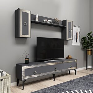 Ponny 180 Cm Tv Ünitesi ANTRASİT-GÜMÜŞ Antrasit Gümüş
