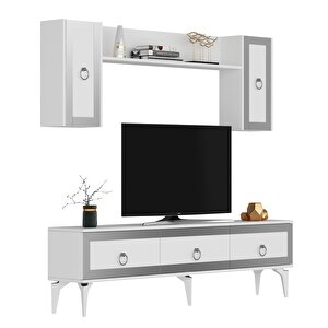 Ponny 180 Cm Tv Ünitesi BEYAZ-GÜMÜŞ