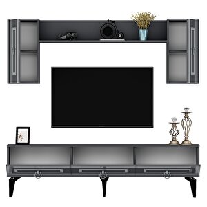 Karrya 180 Cm Tv Ünitesi antrasit-gümüş
