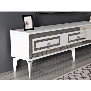 Karrya 180 Cm Tv Ünitesi beyaz-gümüş Beyaz-Gümüş