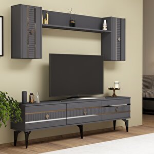 Lennora 180 Cm Tv Üni̇tesi̇ Takimi antrasit-gümüş