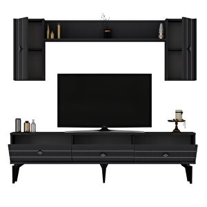 Lennora 180 Cm Tv Üni̇tesi̇ Takimi antrasit-gümüş