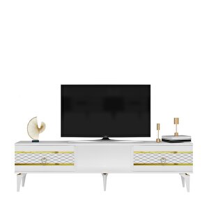 Pelli̇n Tv Sehpasi BEYAZ-ALTIN