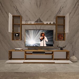 Trio 5da Mdf Tv Ünitesi Tv Sehpası - Pera - Beyaz