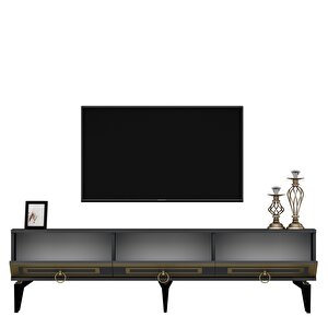 Karrya 180 Cm Tv Sehpası antrasit-altın
