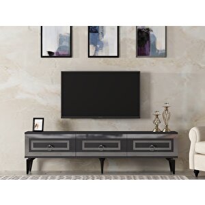 Karrya 180 Cm Tv Sehpası antrasit-gümüş Antrasit Gümüş