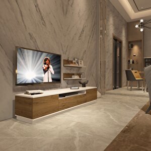 Trio 4s Mdf Tv Ünitesi Tv Sehpası - Beyaz  - Pera