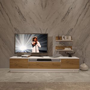 Trio 4s Mdf Tv Ünitesi Tv Sehpası - Beyaz  - Pera