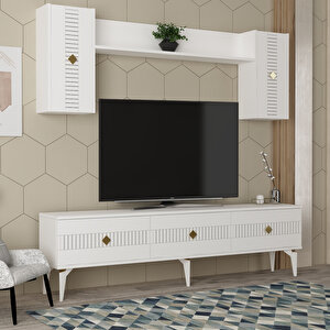 Mi̇ddas 180 Cm Tv Üni̇tesi̇ Takimi beyaz-altın Beyaz-Altın