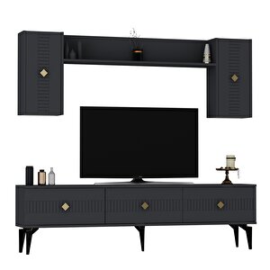 Mi̇ddas 180 Cm Tv Üni̇tesi̇ Takimi antrasit-altın