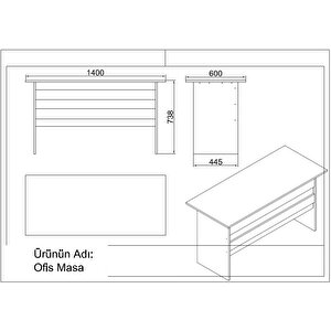 Robin Home Ofis Çalışma Masası Takımı Büro Masa Takımı Ofis Masası + Keson + Ofis Sehpası