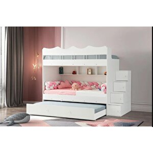 Grey Tamamı Mdf Çelik Destekli Yavrulu Ranza Byz - Kurulum Dahil M2