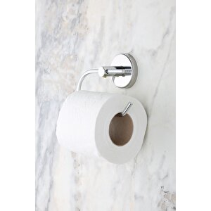 Krom Yuvarlak Havluluk/açık Tuvalet Kağıtlığı 2li Banyo Seti