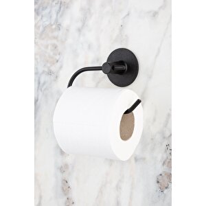 Yuvarlak Yapışkanlı Siyah Açık Tuvalet Kağıtlığı Wc Kağıtlık Tutucu