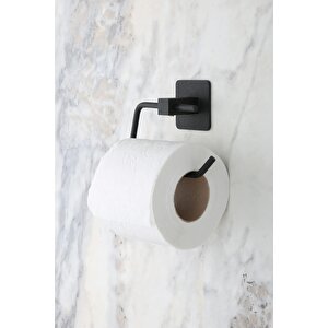 Siyah Kare Yapışkanlı Uzun Havluluk Halka Havluluk Wc Açık Tuvalet Kağıtlığı Rulo Havluluk 4lü Set