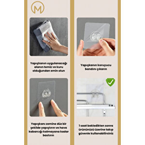 Yapışkanlı Ömür Boyu Paslanmaz Banyo Düzenleyici Şampuanlık Beyaz Lş03