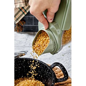 2 Li 1.8 Ve 1.1 Ml Hazneli Çok Amaçlı Sızdırmaz Mama - Deterjanlık - Bakliyat Pirinç Saklama Kabı