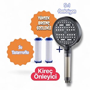 2 Adet Yedek Filtreli Su Tasarruflu Kireç Önleyici Özellikli Lüks Model Duş Başlığı