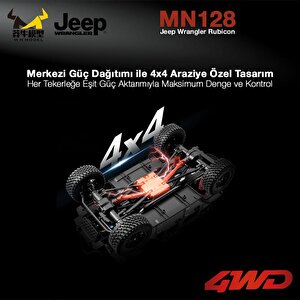 Mn Model Mn128 1/12 Jeep Wrangler Rubicon 4wd Rc Model Crawler Offroad Truck Uzaktan Kumandalı Araba Rtr Gümüş+dahili Işık Seti