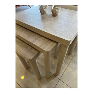 3lü Full Traverten Bohem Zigon Sehpa