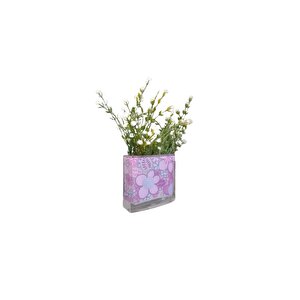 İki Adet Vazo Dahil,vazoda Çiçek,beyaz Yapay Çiçek,vazo Dekoratif Pembe Çiçekli  10x15x3cm