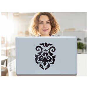 Defter Sticker,laptop Sticker  Siyah Çiçekli Pvc 48x33x0,5cm
