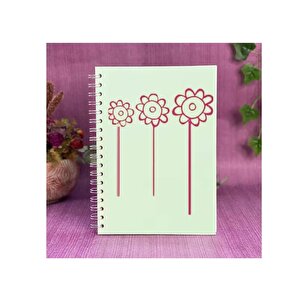 Defter Sticker,laptop Sticker  Pembe Papatyalı Pvc 48x33x0,5cm