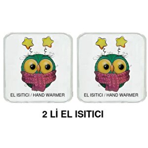 İki Adet Atkılı Baykuş Cep Sobası,el Isıtıcı,sıcak Su Torbası Pvc  10x9,5cm