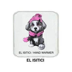 Kırmızı Bereli Köpek Cep Sobası,el Isıtıcı,sıcak Su Torbası Pvc  10x9,5cm