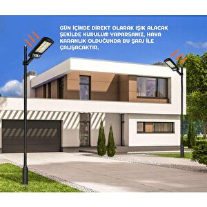 Hareket Sensörlü 120 Led Solar Bahçe Lambası 3 Modlu Dış Mekan Aydınlatma