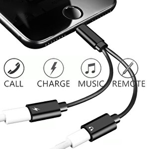 4313 Lightning Kulaklık Şarj Çoklayıcı Çevirici Dönüştürücü Adaptör (iphone 7 8 X 11 Plus) 10 Cm