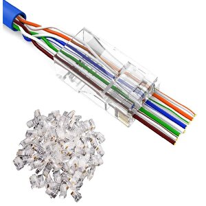 4381 Yeni Nesil Delikli Cat6 Ez Rj45 Konnektör Utp Jack (100 Adet)