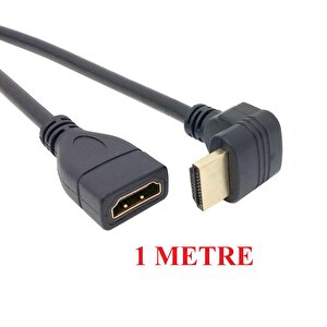4667 Hdmi Dişi Erkek Uzatma 90 Derece Dirsek Kablosu 1 Metre