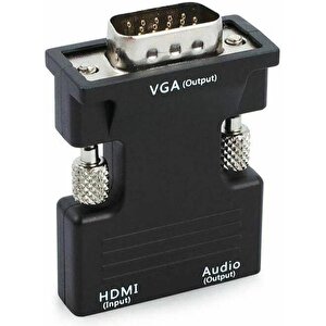 Ses Destekli Hdmi To Vga Monitör Çevirici Dönüştürücü Adaptör