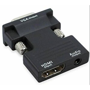 Ses Destekli Hdmi To Vga Monitör Çevirici Dönüştürücü Adaptör