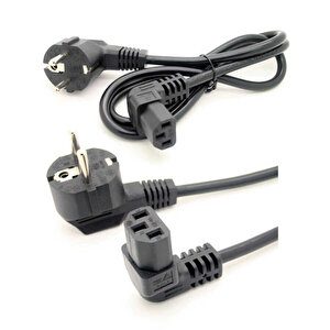 C13 Power Kablo - 90 Derece L Uç - Dik Açılı - Standart Power Kablosu - 1.8 Mt