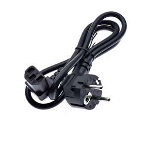 C13 Power Kablo - 90 Derece L Uç - Dik Açılı - Standart Power Kablosu - 1.8 Mt